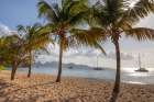 Caribbean-Grenada-Mayreau Island Sailboats at anchor off beach Art Print
